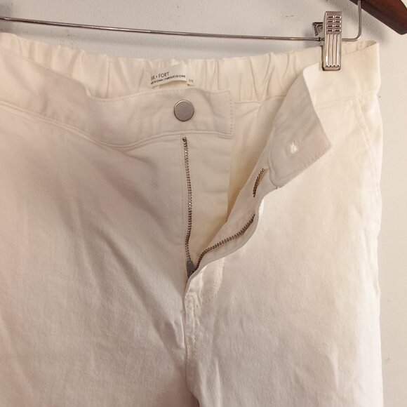 OAK + FORT  white stretch denim wide leg pants - Picture 8 of 10